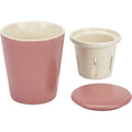 Korzy 15 oz Tapered Ceramic Tea Cup with Ceramic Infuser and Lid Dusty Rose - Product view